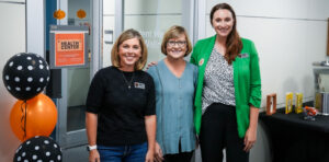 Doane's Health Center staff from L to R: Angela Brase, RN; Jody Yank, APRN; and Andreea Baker, Director of Health and Wellness Photo by Valerie Wissenburg